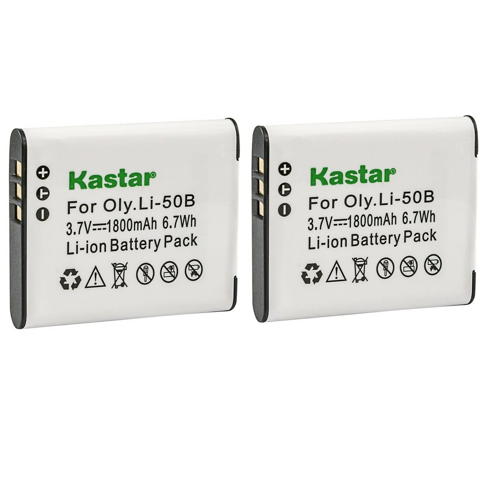 Kastar 2-Pack Replacement Battery for Olympus Tough TG-835 TG-850 TG-870 VG-170 VG-190 VH-410 VH-5 VH-510 VH-515 VH-520 VR-340 VR-350 VR-360 VR-370 XZ-1 XZ-10 Digital Cameras - Perfect for Travel Photography & Outdoor Adventures
