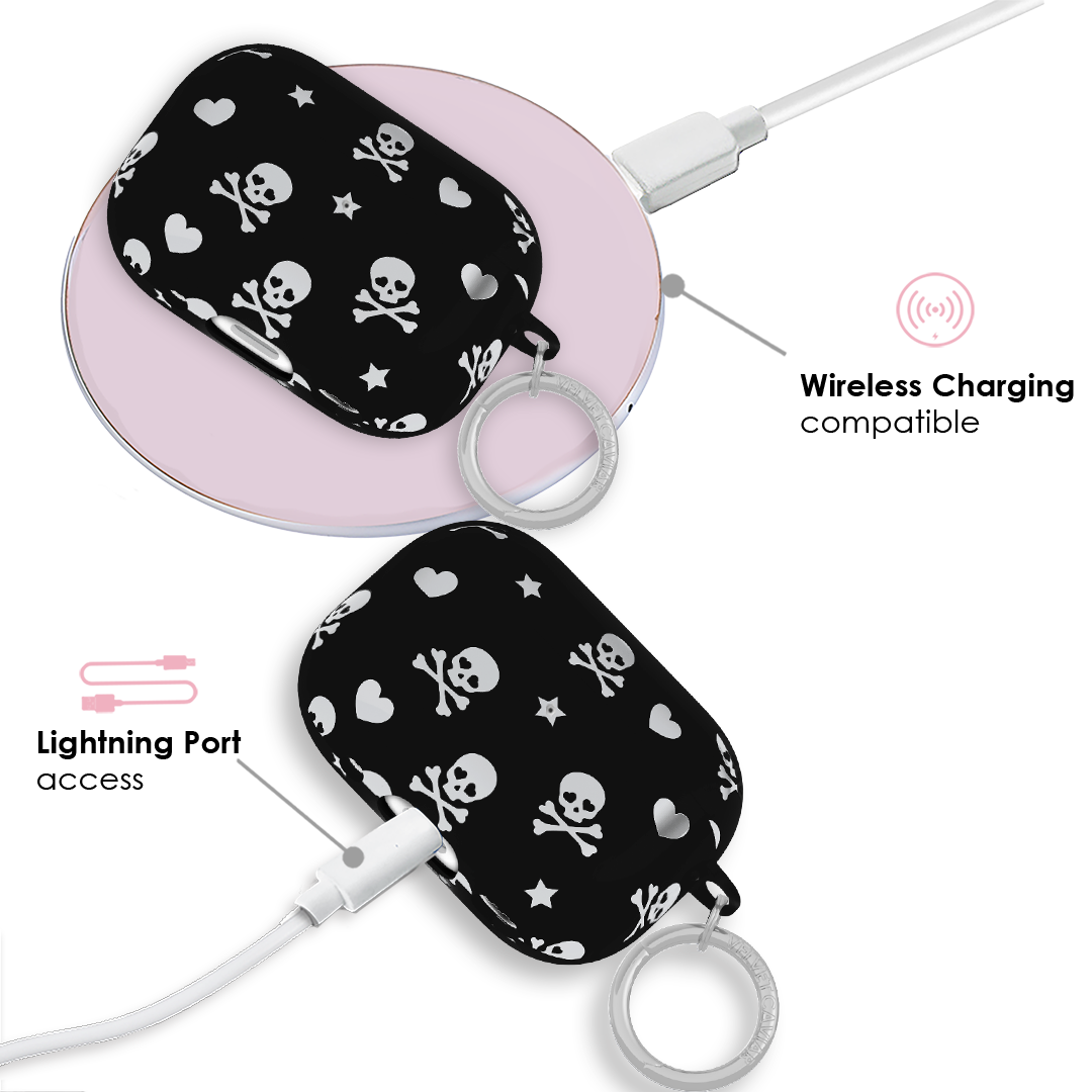Stylish Chrome Skull AirPods Case - Protective Cover for Apple AirPods 1/2/3 & Pro - Trendy Accessory for Music Lovers & Skull Enthusiasts - Perfect for Daily Use, Gifts & Halloween