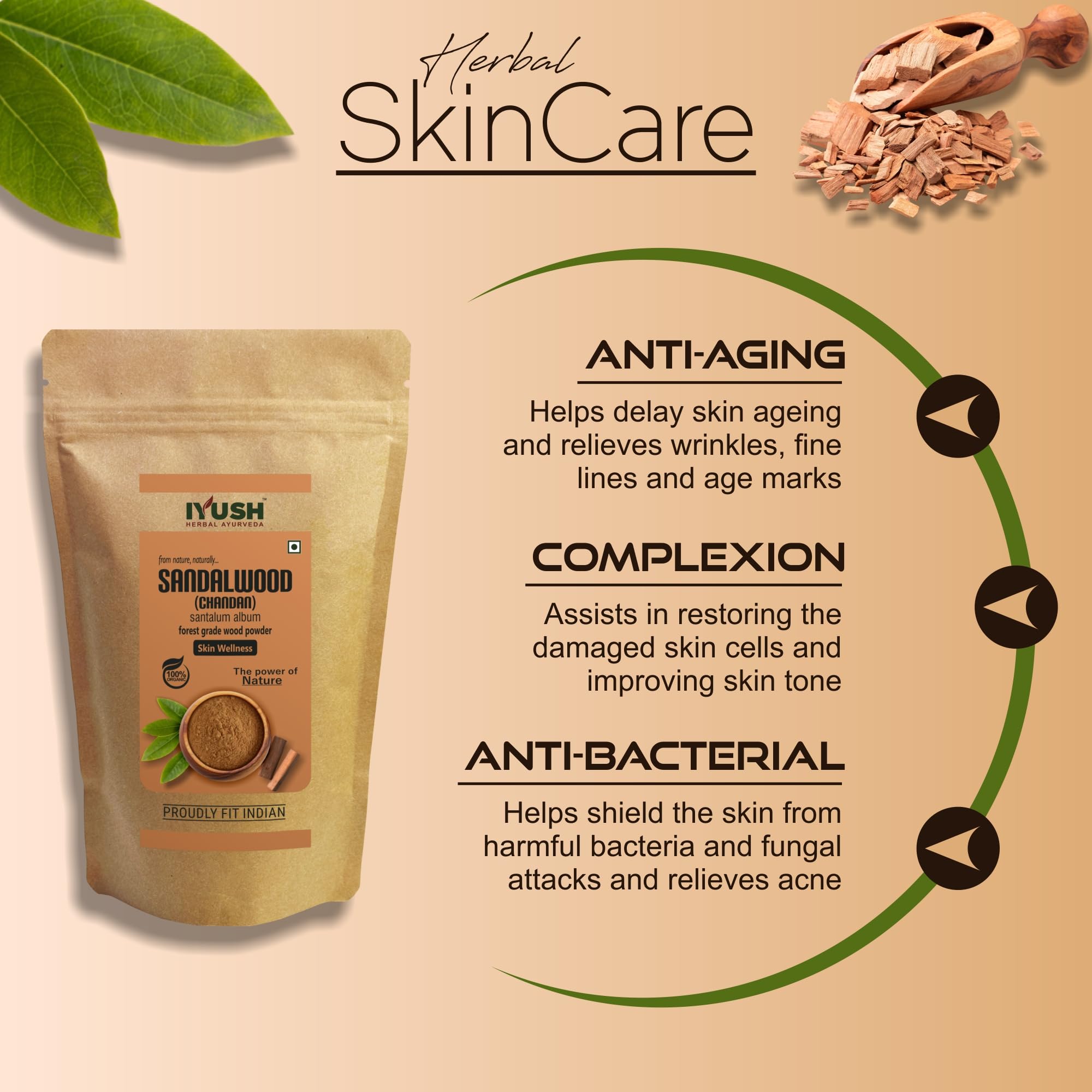 Pure Organic Sandalwood Powder for Face Pack & Skin Care – 900g | Ayurvedic Chandan Powder for Glowing Skin, De-Tan & Brightening | Natural Sandal Wood Powder for DIY Face Masks, Spa & Beauty Treatments