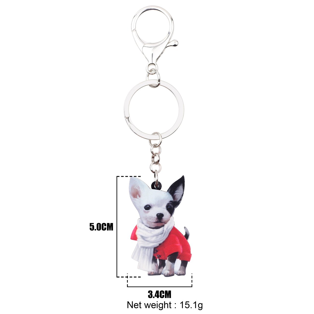BONSNY Acrylic Chihuahua Keychain - Pet Lover Gift for Bags & Cars