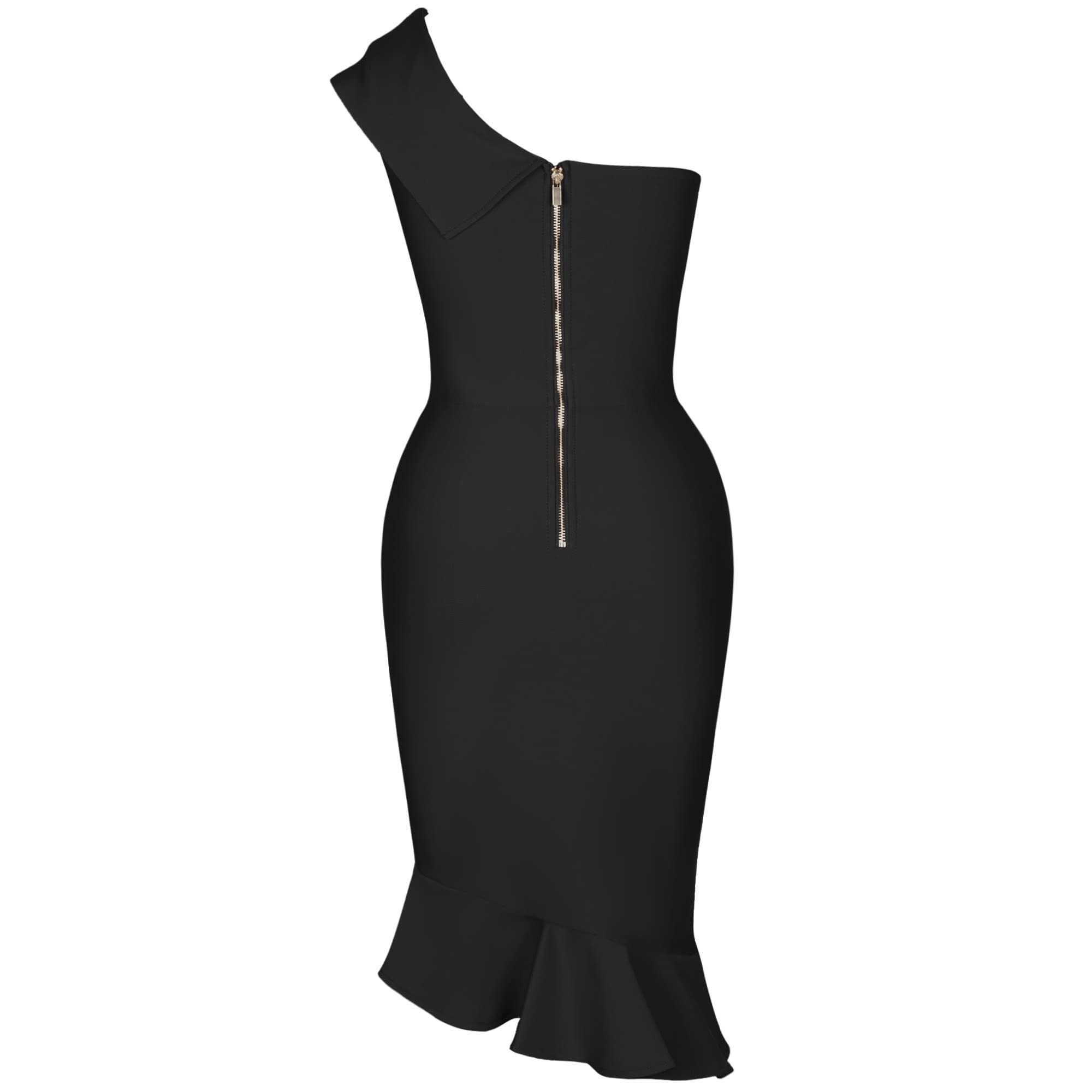 Maketina Women's Sexy One Shoulder Bodycon Bandage Dress - Mermaid Cocktail Midi Dress for Party & Night Out | Trendy 2025 Fashion | Perfect for Club, Date Night & Special Occasions