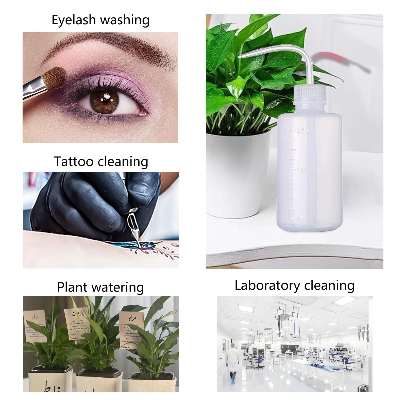 Professional Tattoo Wash Bottle Set - 2 Pack 250ml Squeeze Water Bottles for Tattoo Artists, Tattoo Cleaning & Succulent Plant Watering - Essential Tattoo Supplies for Studio & Home Use