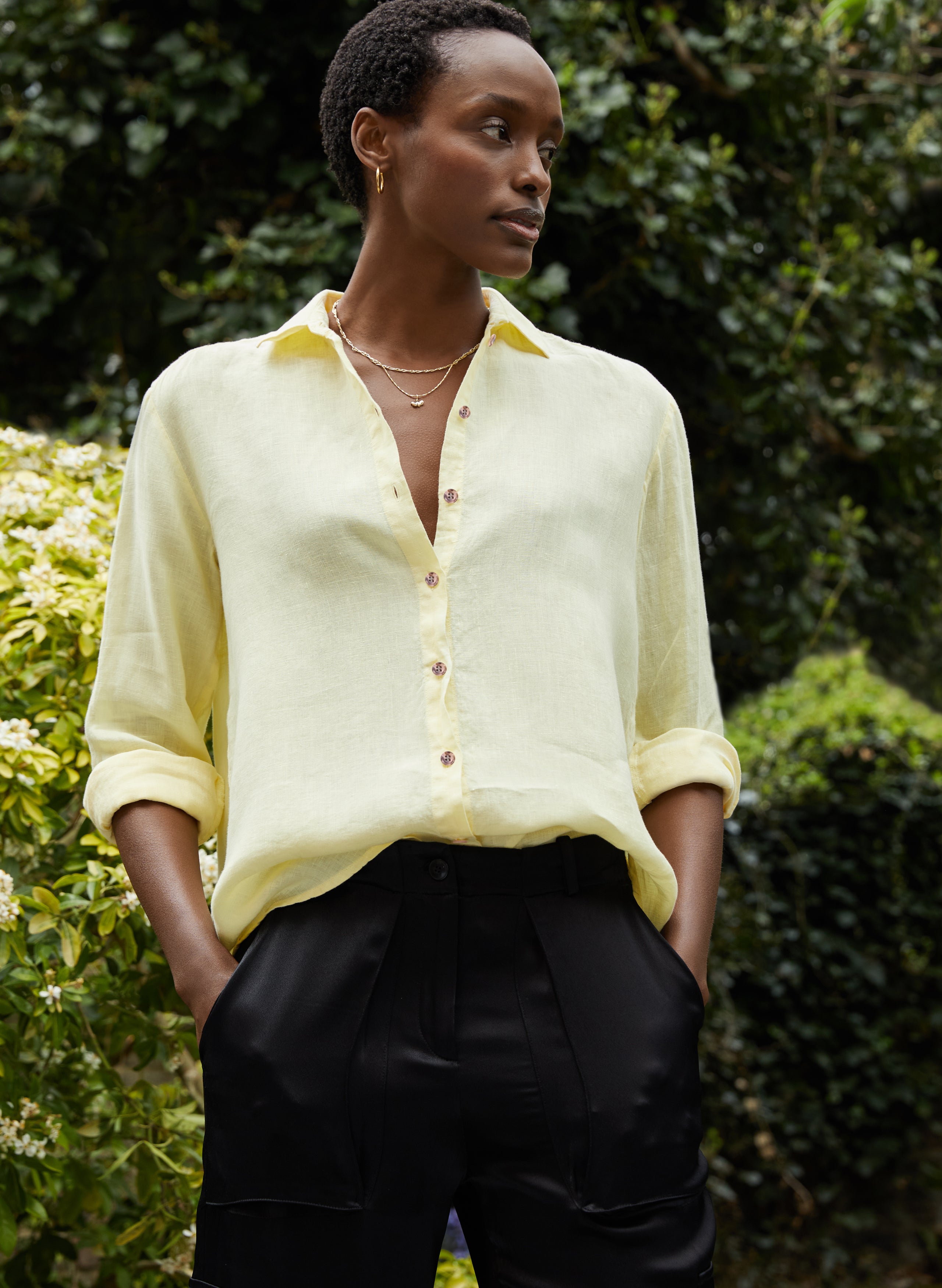 Helena Linen Shirt for Women - Breathable Summer Casual Button Down Top - Perfect for Office, Beach & Vacation Outfits