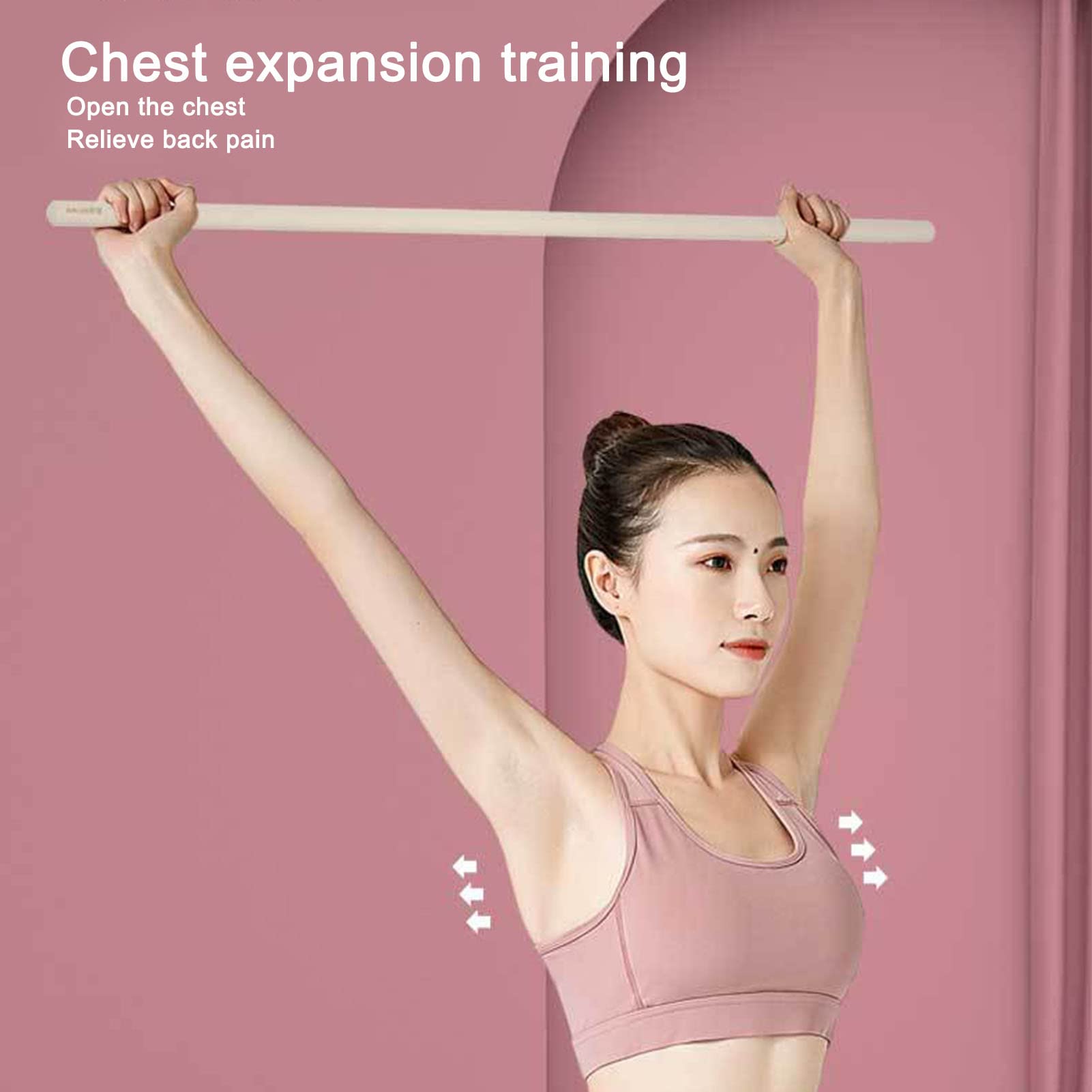 Posture Corrector & Yoga Stick - Wooden Pranayama Stretching Tool for Back Pain Relief, Posture Support & Yoga Exercises | Perfect for Home Workouts, Office Use & Meditation
