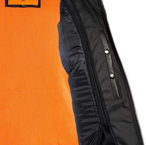 Men's Black Reflective Piping Cow Leather Motorcycle Jacket - Extra 3