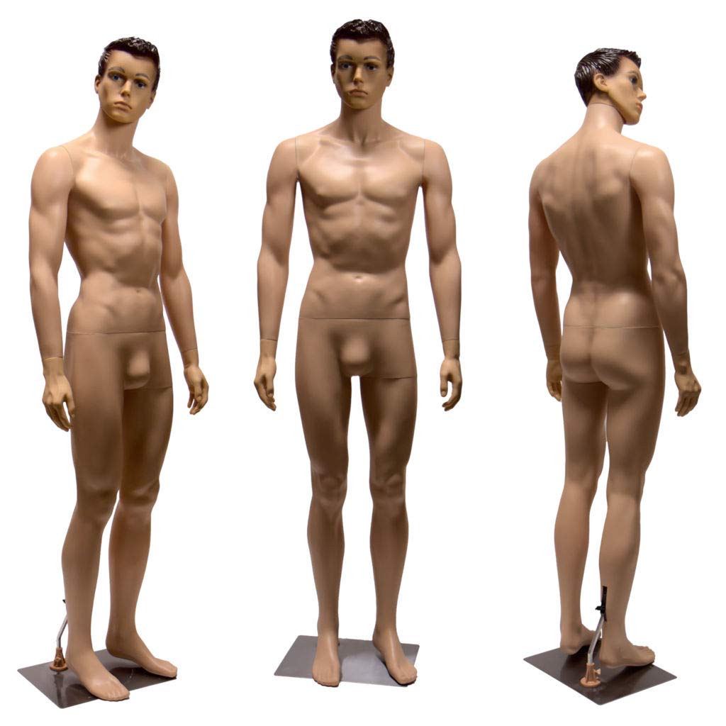 Realistic Standing Male Adult Mannequin with Base (YM8-1F) - Perfect for Retail Stores, Fashion Displays & Photography Studios
