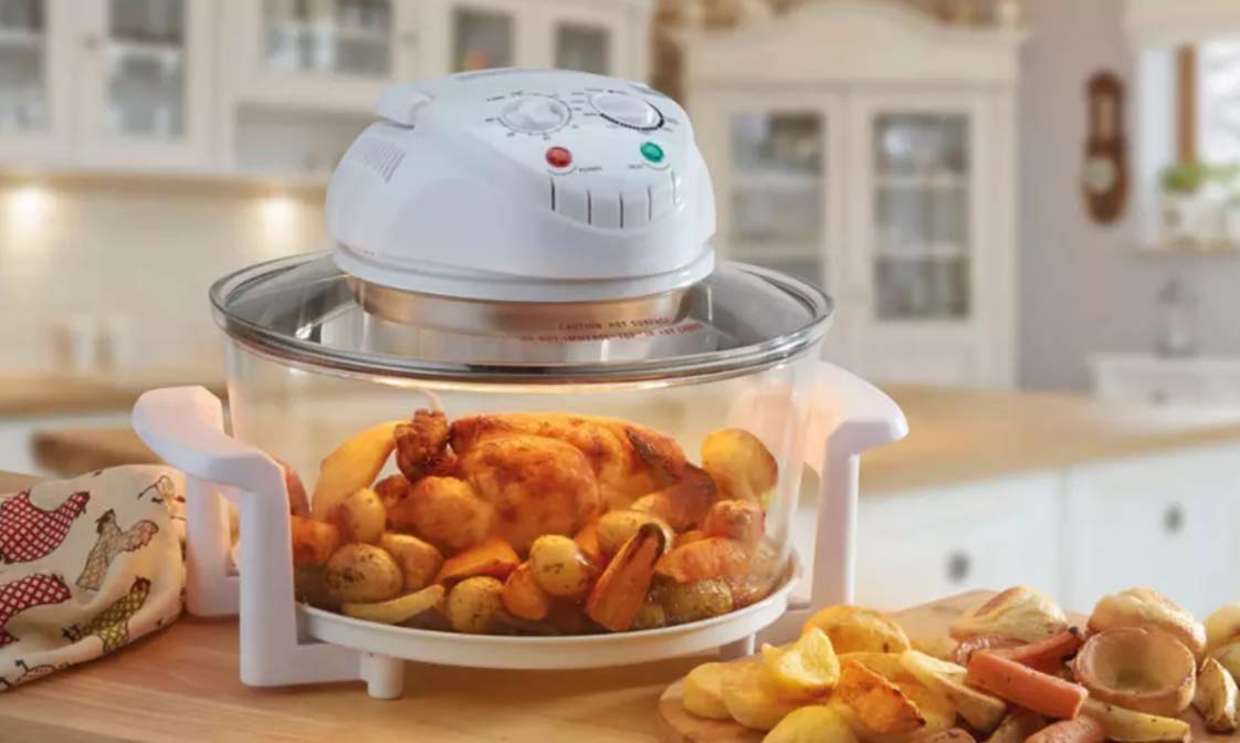 Electric Air Fryer Turbo Convection Oven - 12-in-1 Countertop Roaster Steamer with Halogen Technology | Perfect for French Fries, Chips & Healthy Cooking | Ideal for Small Kitchens, Dorms & RV Living