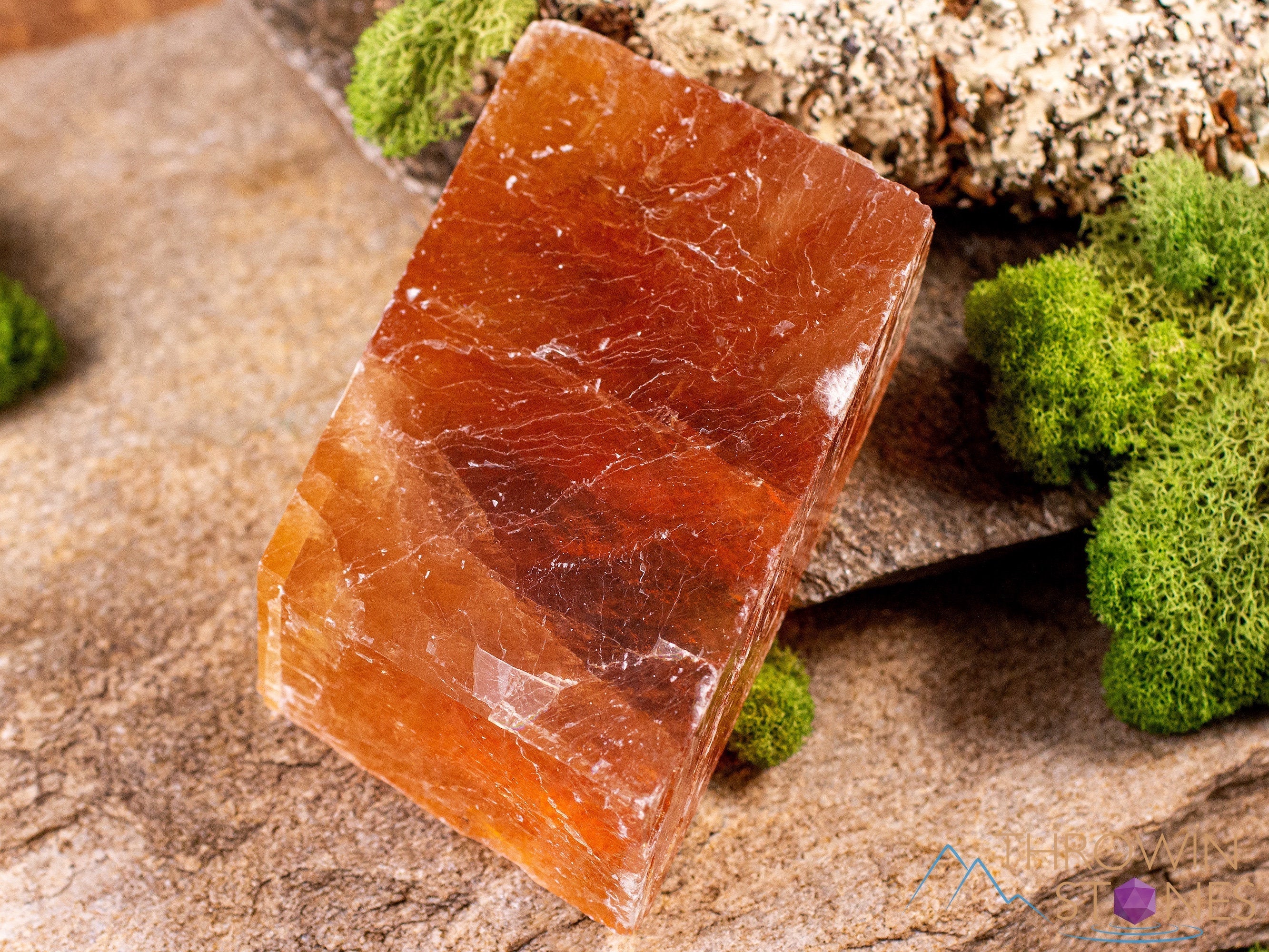 Orange Calcite Raw Crystal - Extra Large Rhombohedron Specimen for Metaphysical Healing, Home Decor, Mineral Collection | Natural Stone for Meditation, Reiki & Crystal Grids
