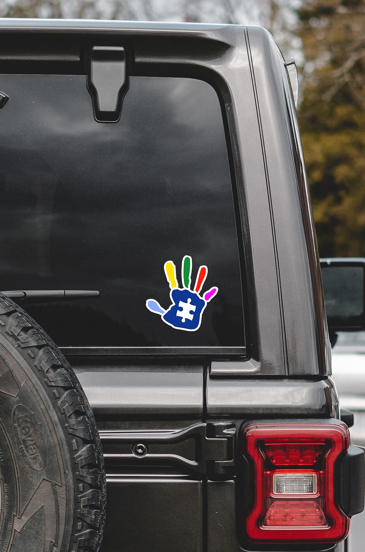 Autism Awareness Car Sticker - Hand Puzzle Vinyl Decal for Vehicles, Windows, Laptops, Notebooks | Waterproof 5