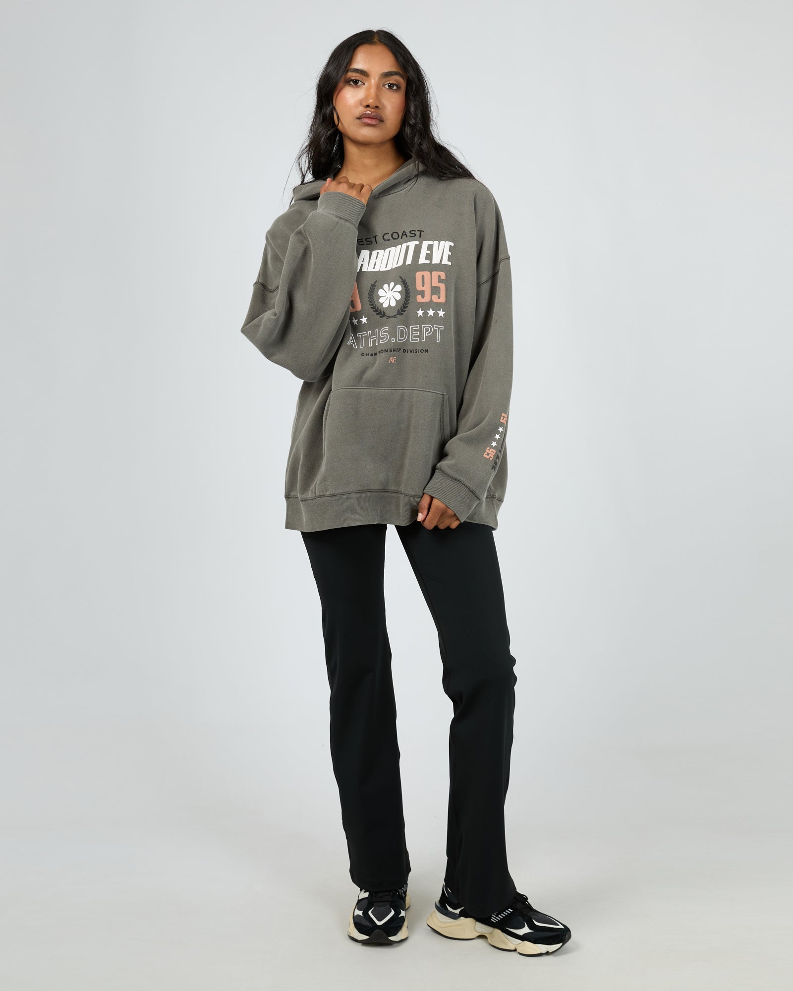 All About Eve Performance Oversized Hoodie Charcoal - Cozy Pullover Sweatshirt for Women | Perfect for Lounge, Gym & Streetwear Fashion