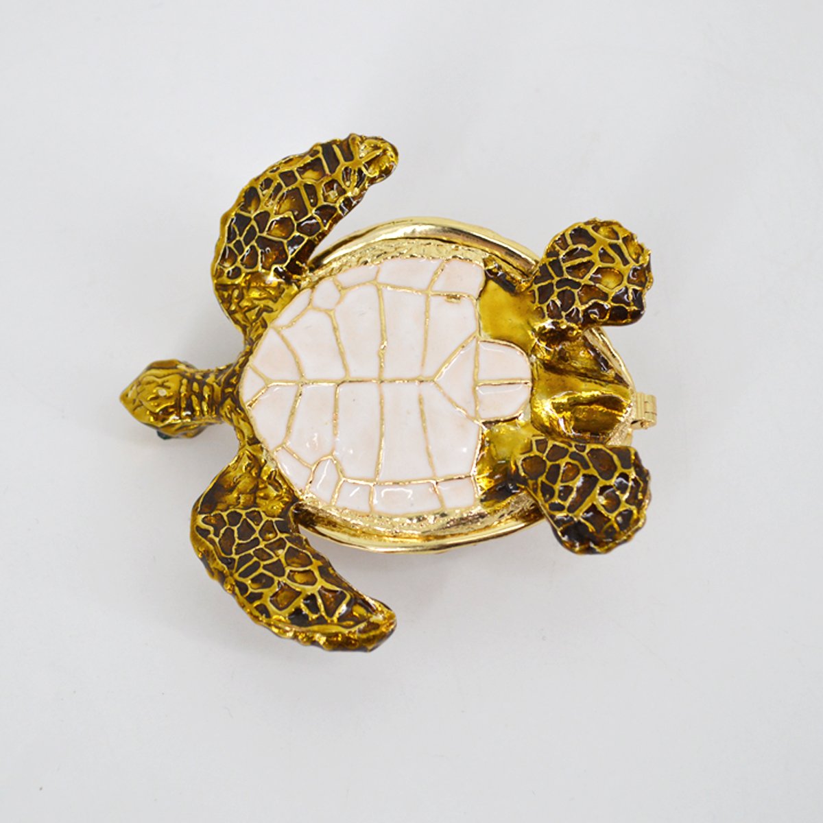 CLARA Crystal Studded Sea Turtle Jewelry Box - Hand-Painted Collectible Trinket Box for Engagement Rings, Proposal Gifts & Jewelry Storage | Perfect for Beach Weddings, Anniversary Presents & Home Decor