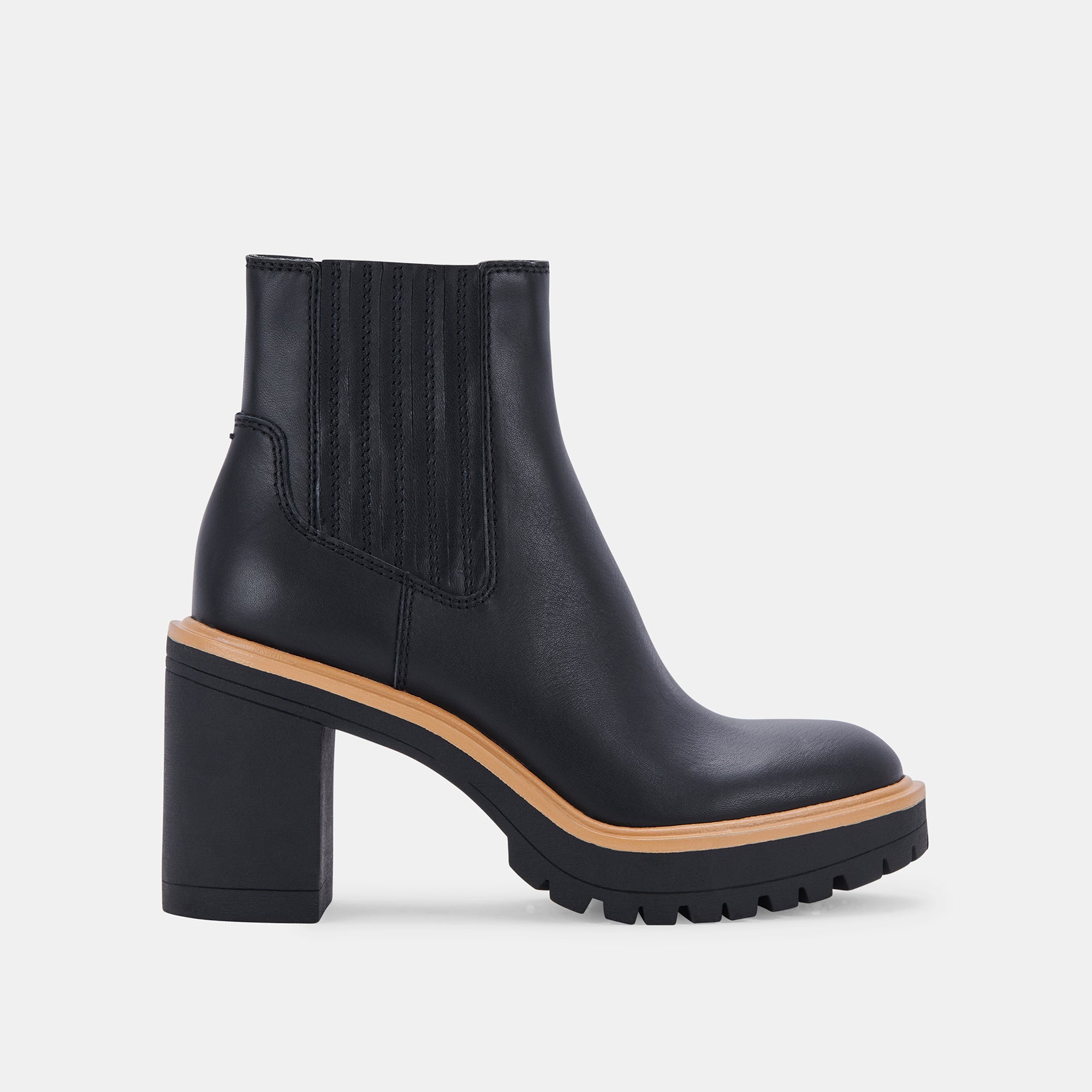 Caster H2O Booties Onyx Leather Waterproof Shoes for Women - Comfortable & Stylish Slip-On Booties for Rain, Snow & Outdoor Activities