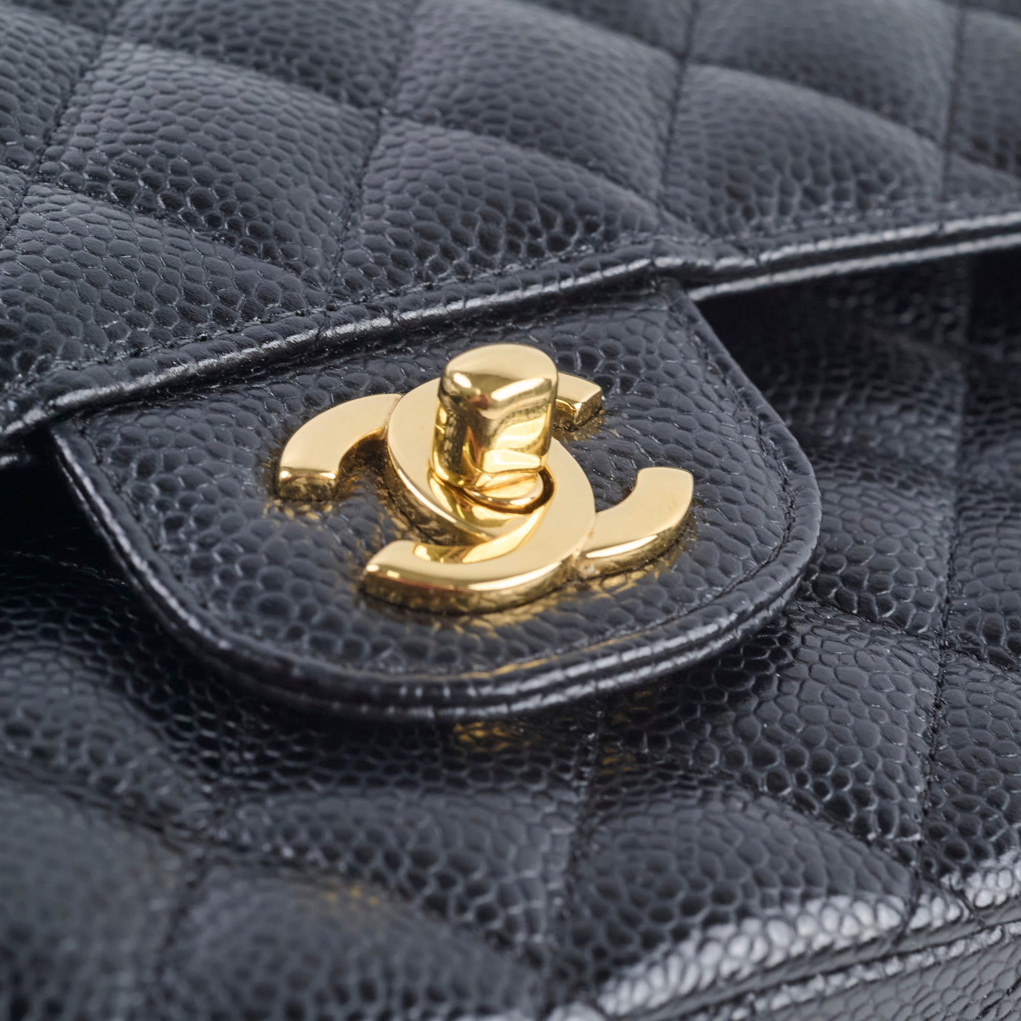 Chanel Classic Caviar Medium M/L Flap Bag Black 24 Series - Luxury Designer Handbag for Women, Perfect for Work, Evening Events & Special Occasions