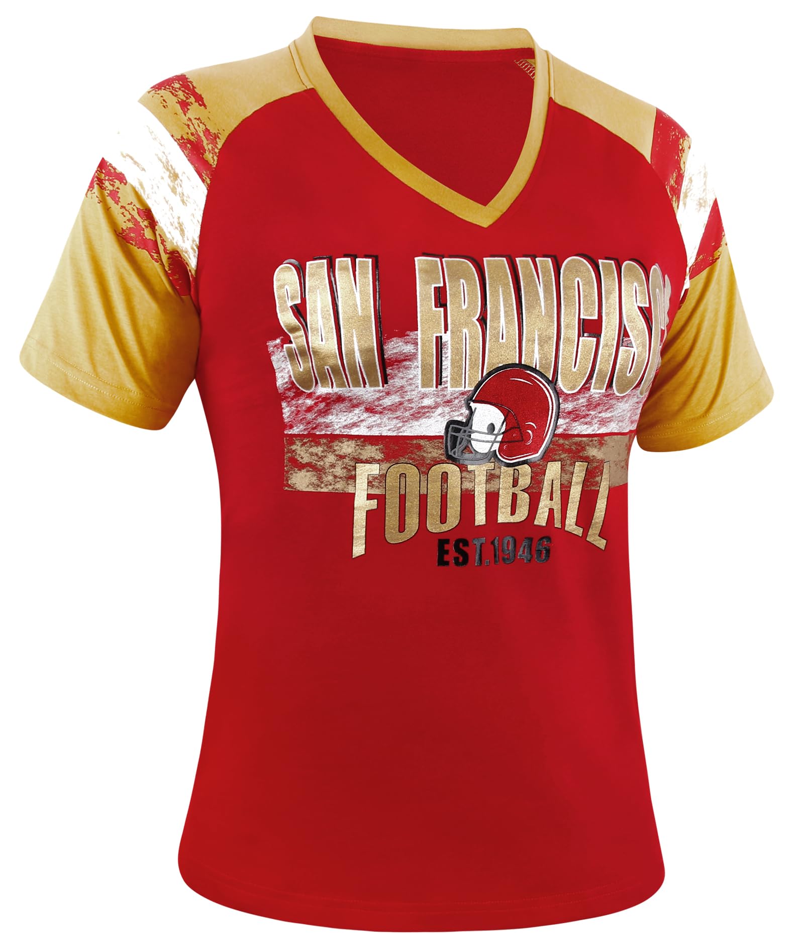 Women's Football Fan V-Neck Raglan T-Shirt | Comfortable Casual Tee for Game Day, Tailgating & Sports Events