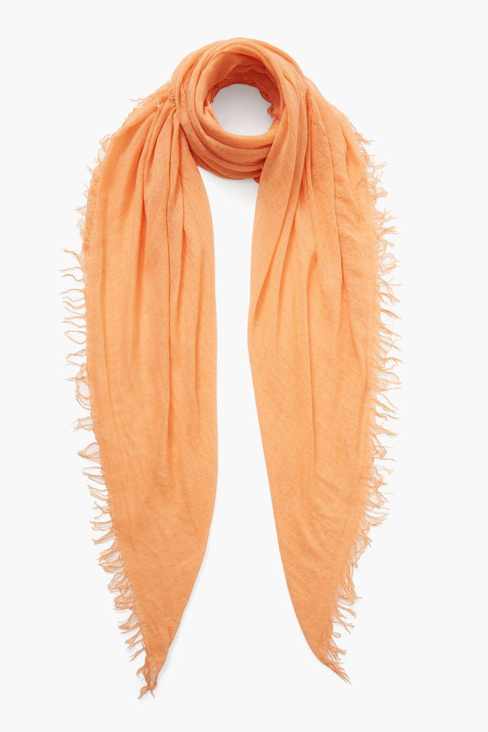 Luxury Cashmere and Silk Scarf - Soft Pumpkin Color Wrap for Women - Perfect for Fall Fashion, Office Wear & Gift Giving