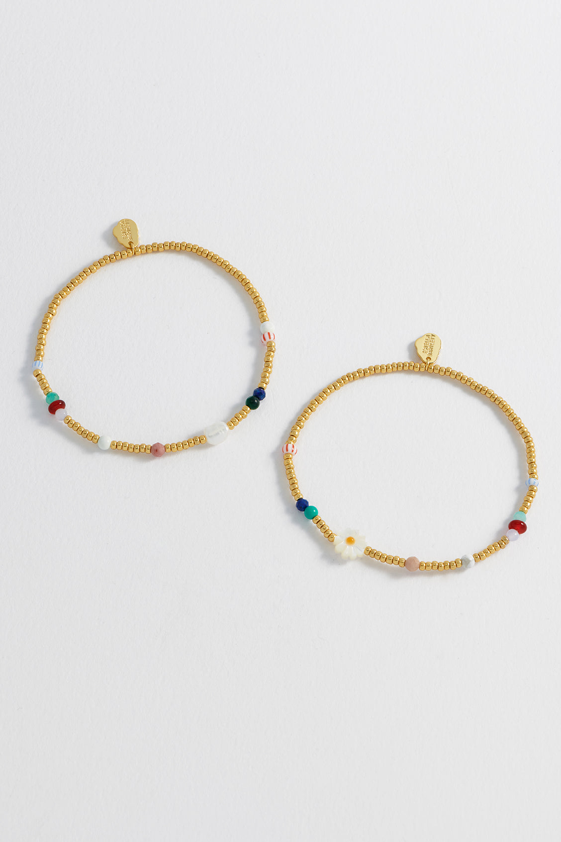 Mixed Glass, Pearl and Gemstone Duo Bracelet - Elegant Handmade Jewelry for Women - Perfect for Parties, Weddings & Everyday Wear