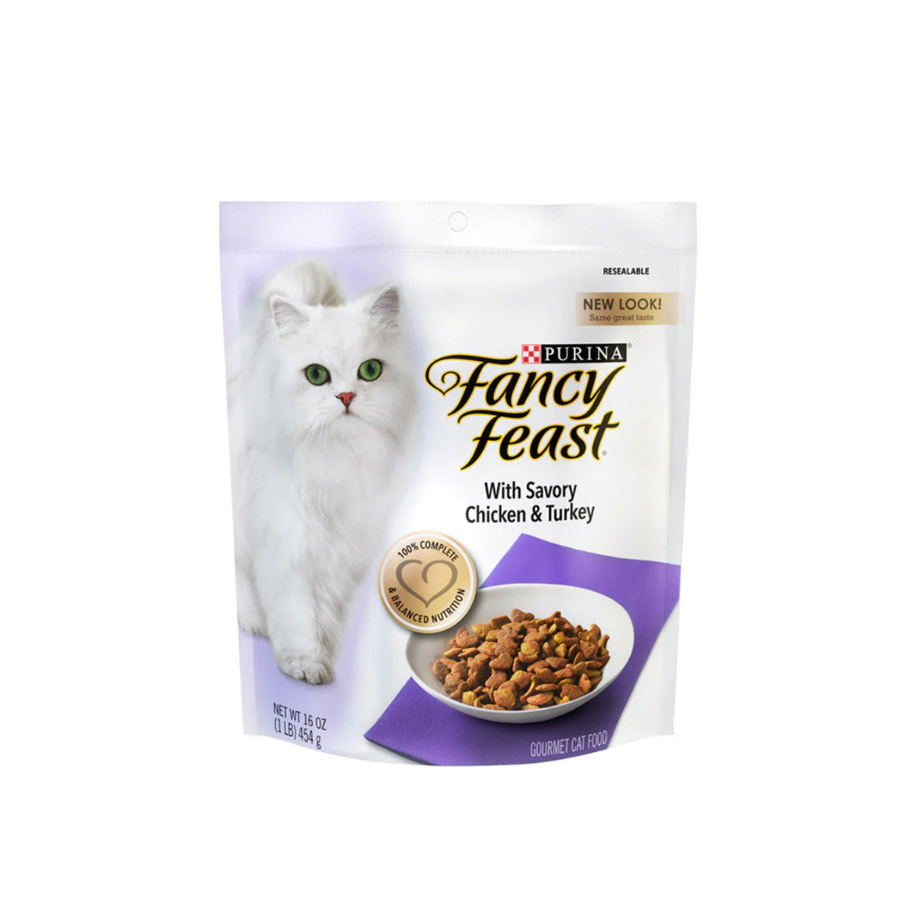 Fancy Feast Dry Cat Food Gourmet - Ocean Fish, Salmon, Chicken & Turkey Flavor - 1.36KG (3LB) Wholesome & Nutritious Kibble for Adult Cats - Perfect for Indoor Cats & Weight Management