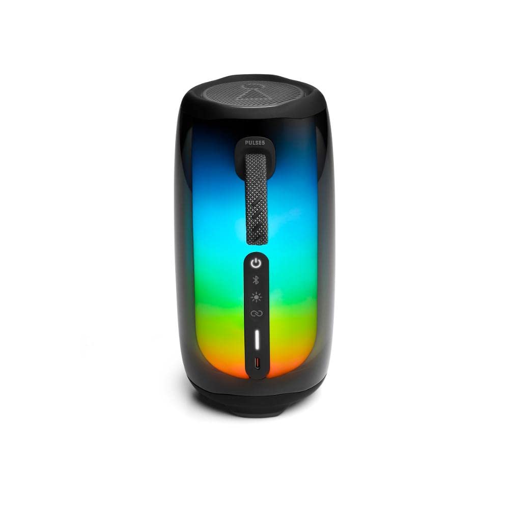 JBL Pulse 5 Portable Bluetooth Speaker with Colorful LED Light Show - 12 Hour Playtime, IP67 Waterproof & Dustproof - Wireless PartyBoost for Multi-Speaker Pairing - Perfect for Pool Parties, Beach Outings & Home Entertainment (Black)