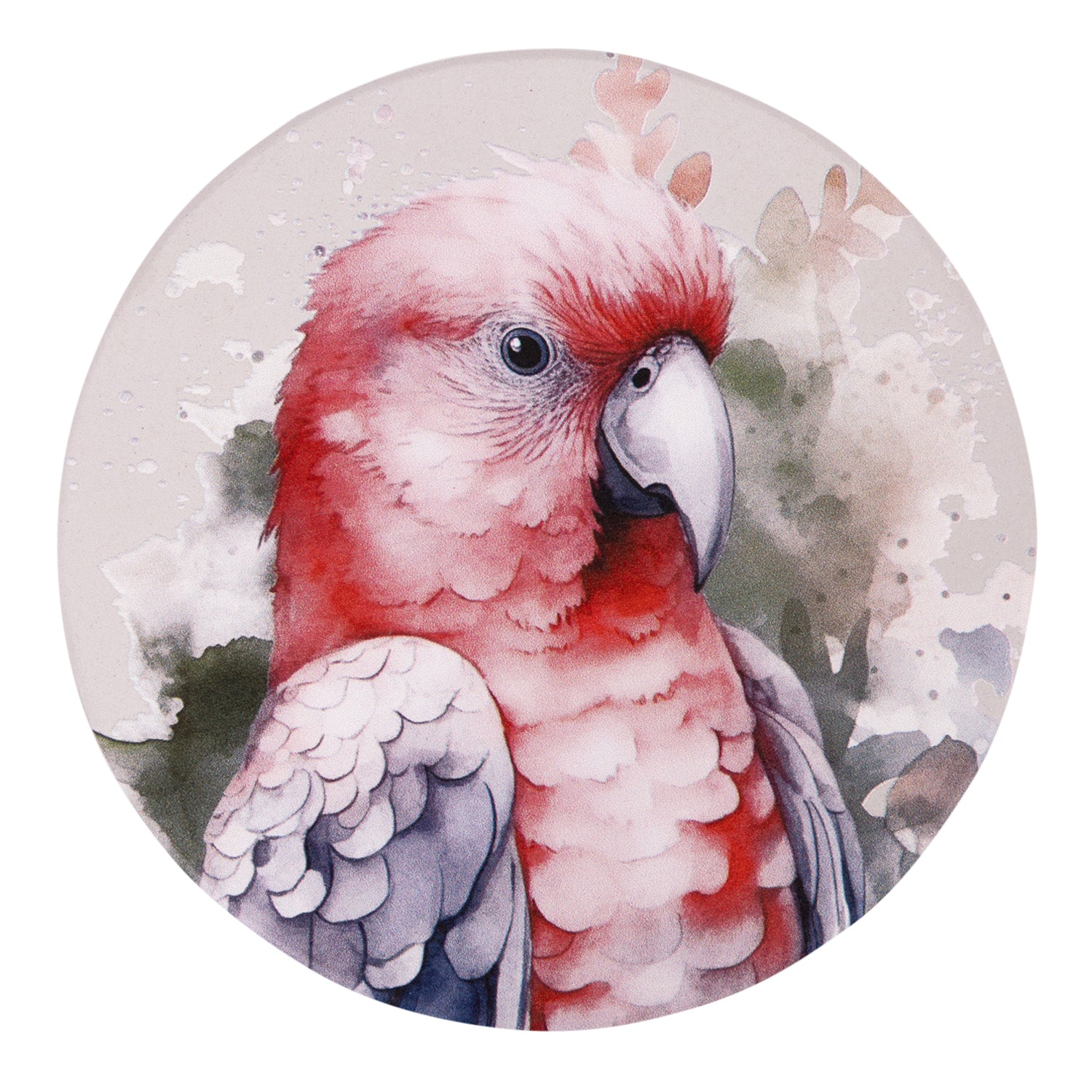 Splosh Galah Ceramic Coaster Set - Australian Native Floral Design - Perfect for Home Decor, Coffee Tables & Gift Giving