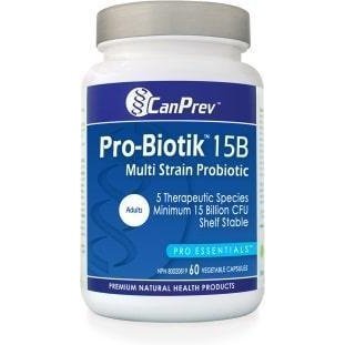 Canprev Pro Biotik 15b Probiotic Supplement - 60 Vegan Capsules for Gut Health & Immune Support - Daily Digestive Wellness for Adults