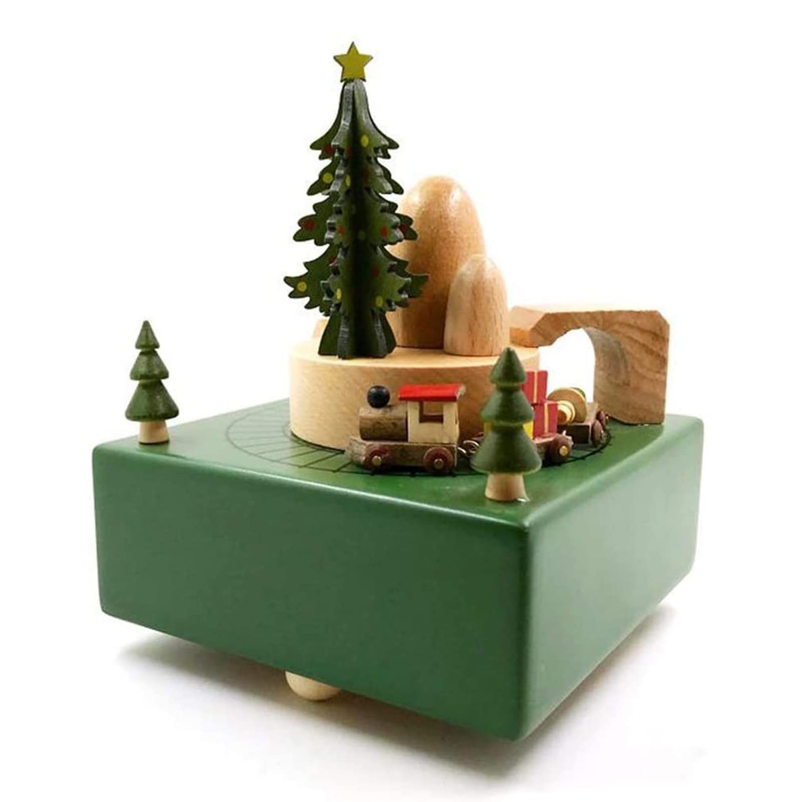 Christmas Wooden Music Box with Train - Musical Gift for Her, Lover, Friends & Kids | Smart Castle Toy for Birthday & Holidays | Perfect for Home Decor, Christmas Tree Ornaments & Collectibles