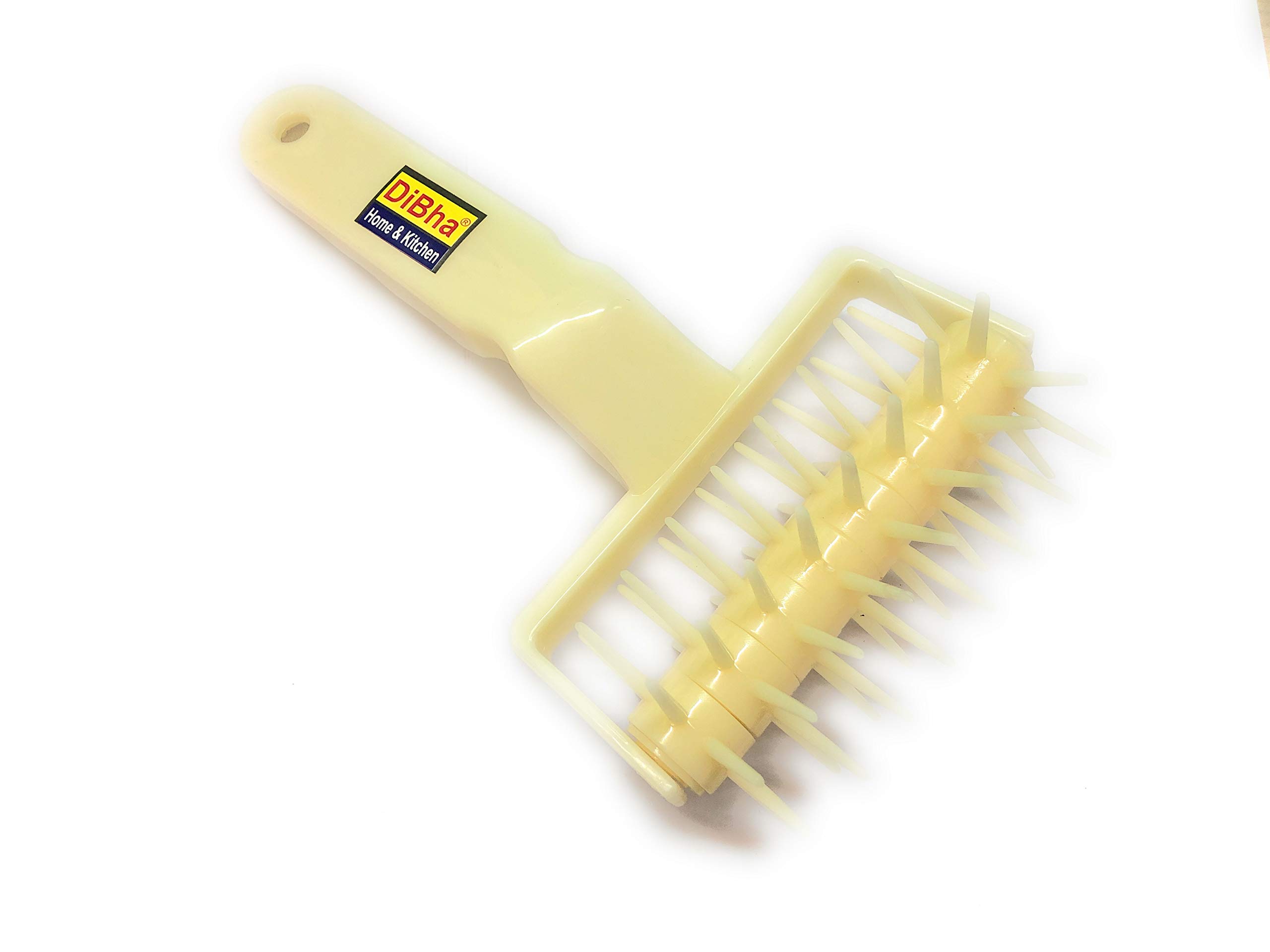 DiBha Plastic Dough Docker - Pizza Dough Roller for Perfect Pie Crust & Pastry, Cookie Baking Tool, Kitchen Accessories for Home Bakers & Professional Chefs - Ideal for Pizza, Pie, Pastry Making & Cookie Dough Preparation