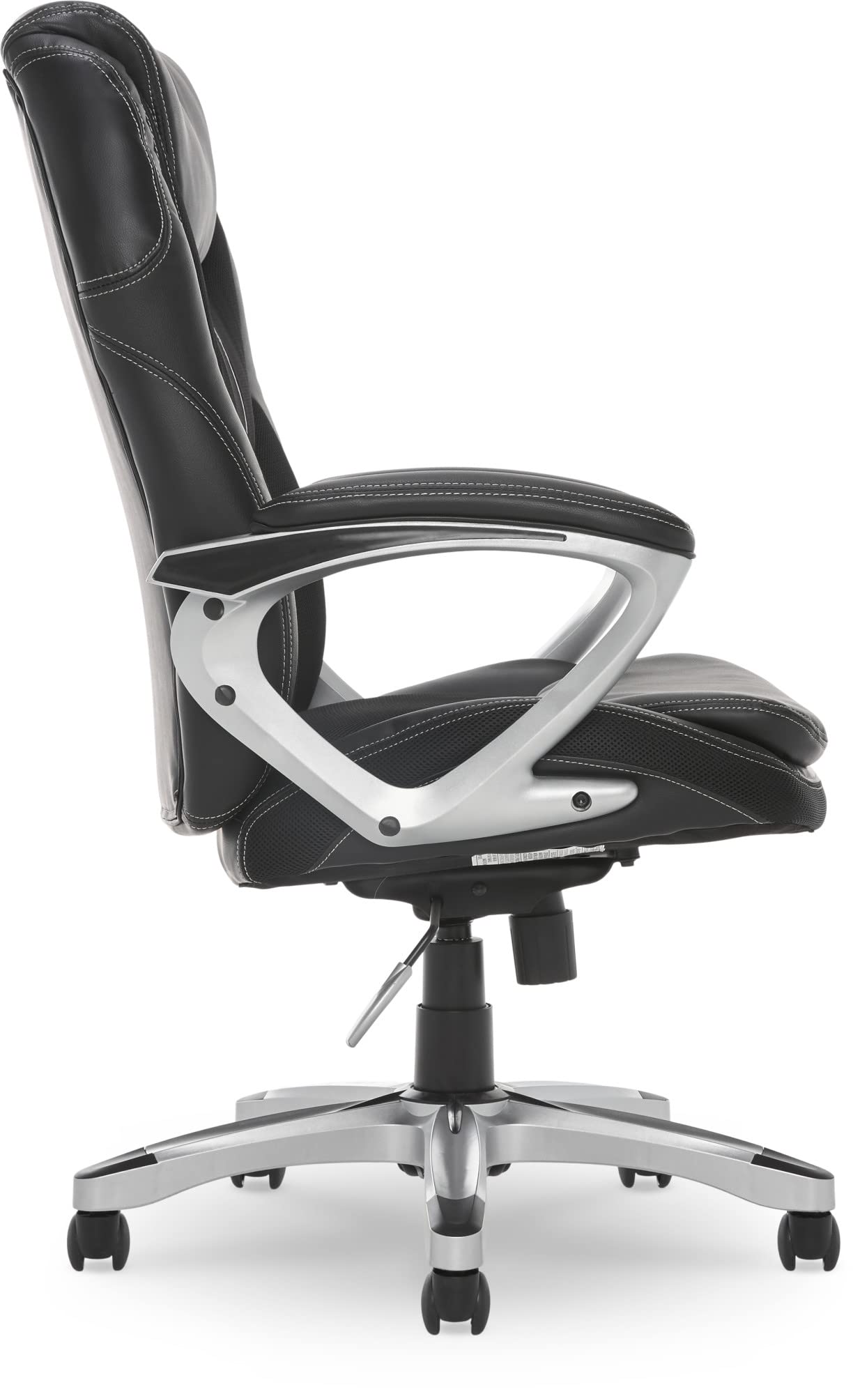 Serta Amplify Executive Office Chair - Adjustable Ergonomic Gaming Chair with Lumbar Support, Padded Arms, Faux Leather & Mesh Back - Black - Perfect for Home Office, Gaming Setup & Workspace Comfort