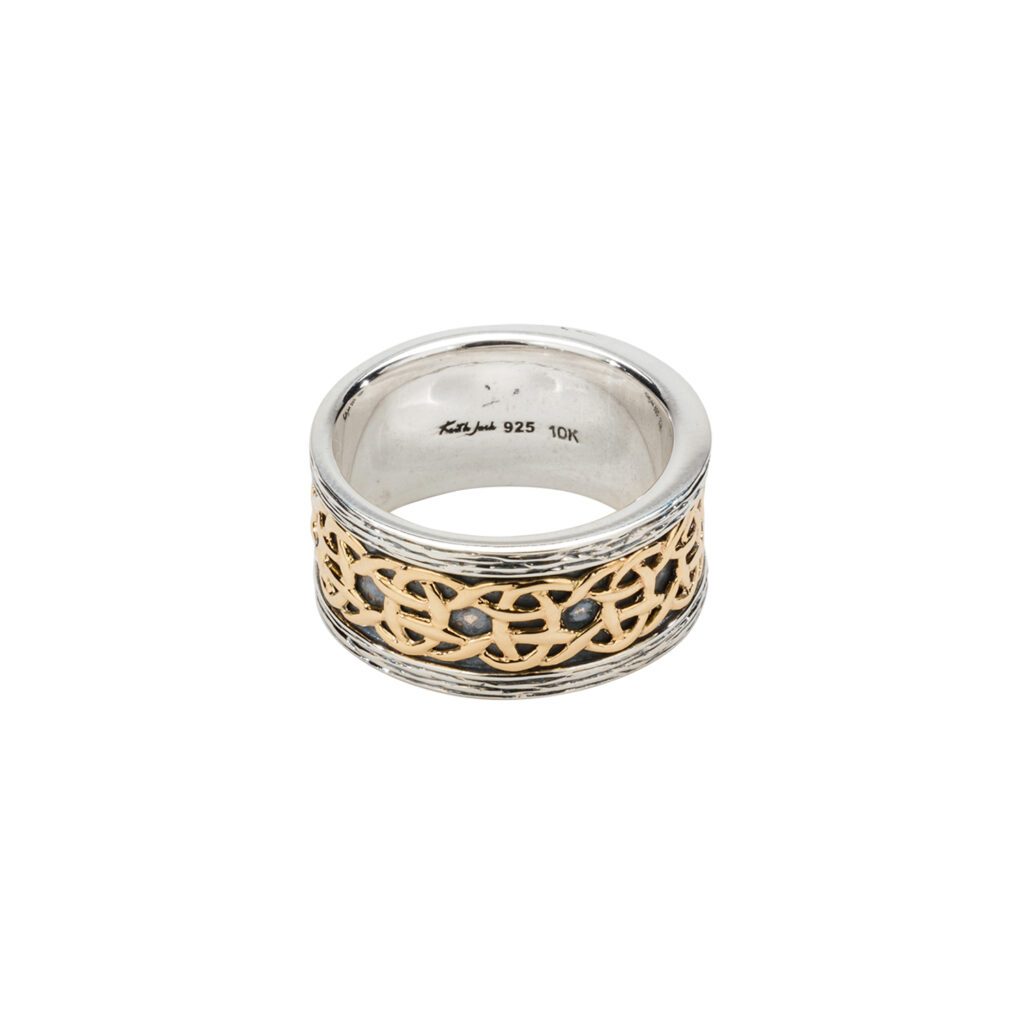 10k Gold and Silver Scavaig Ring – Elegant Celtic Knot Jewelry for Women, Perfect for Weddings, Anniversaries, and Special Occasions