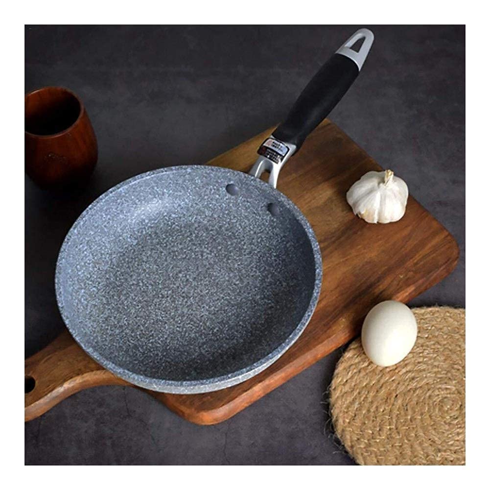 Japanese Style Forged Aluminum Non-Stick Stone Pan Set - 20cm Small Frying Pan & 26cm/28cm Large Deep Frying Pan with Ceramic Coating - Easy Clean for Induction Cooker & Gas Stove - Perfect for Sautéing, Stir-Frying, and Deep Frying at Home