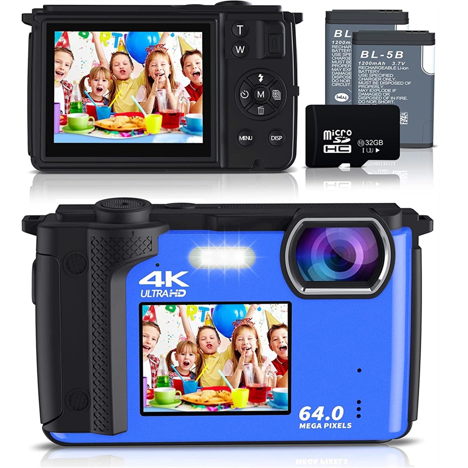 MZZYG 64MP Dual Screen 4K WiFi Digital Camera with 2