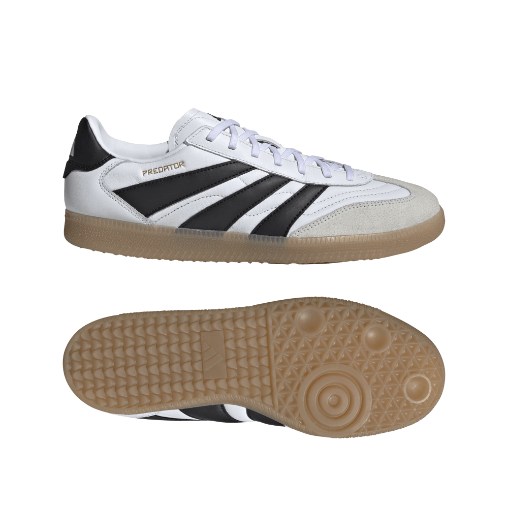 Adidas Predator Freestyle IN Indoor Soccer Shoes for Men - White/Core Black/Gold Metallic - Lightweight Football Cleats for Indoor Training & Futsal Matches