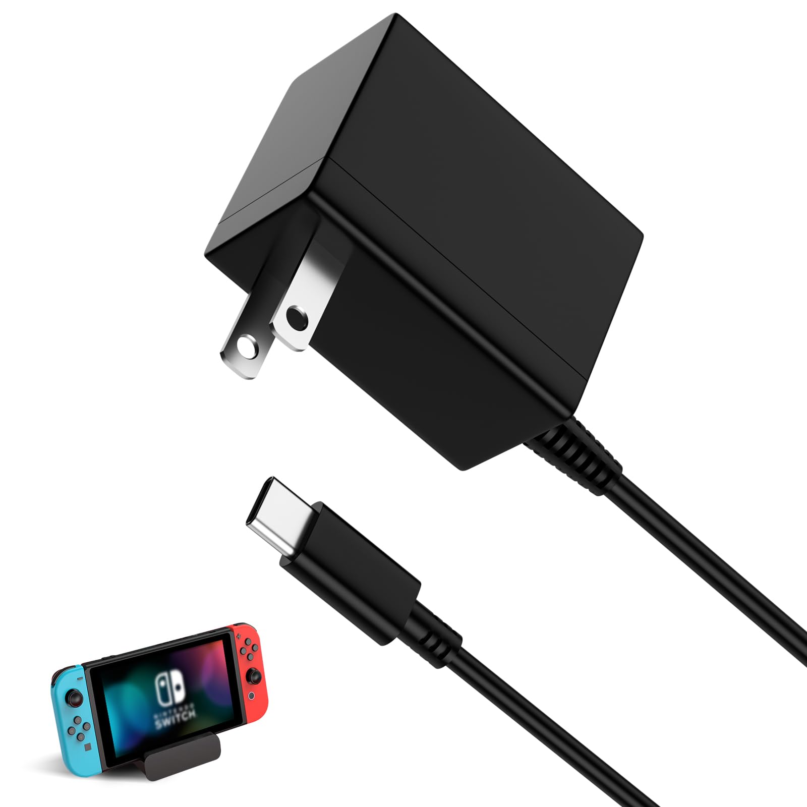 39W Fast Charger for Nintendo Switch & Switch Lite/OLED - 15V 2.6A AC Power Adapter with 5FT USB-C Cable - Compatible with Steam Deck Dock & TV Mode - Perfect for Gaming On-The-Go & Home Entertainment Setup