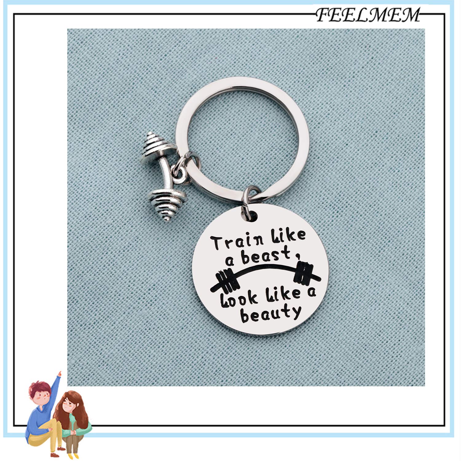 FEELMEM Motivational Workout Keychain - Perfect Fitness Gift for Bodybuilders & Gym Enthusiasts | Ideal for Gym Bags, Workout Gear & Fitness Motivation