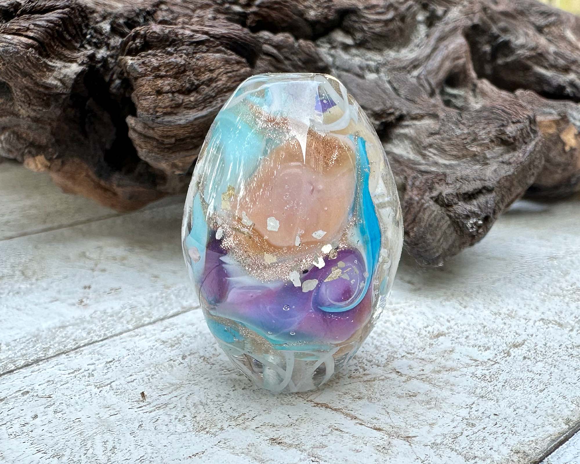 Radiant Spectrum Lampwork Glass Focal Bead - Handmade SRA Certified Artisan Jewelry Bead for Necklaces, Bracelets & DIY Crafting