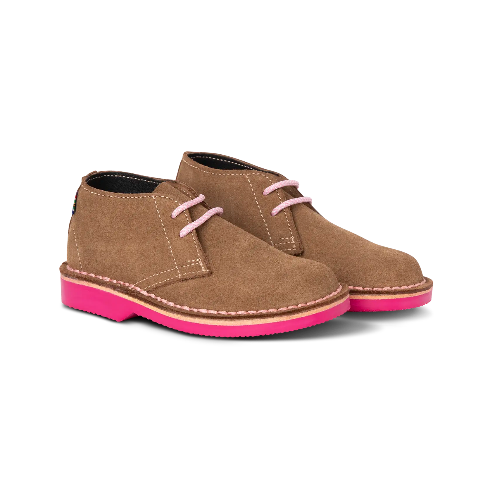 Veldskoen Kids Freya the Flamingo Shoes - Comfortable & Stylish Hot Pink Sole Sneakers for Girls | Perfect for School, Play & Outdoor Adventures