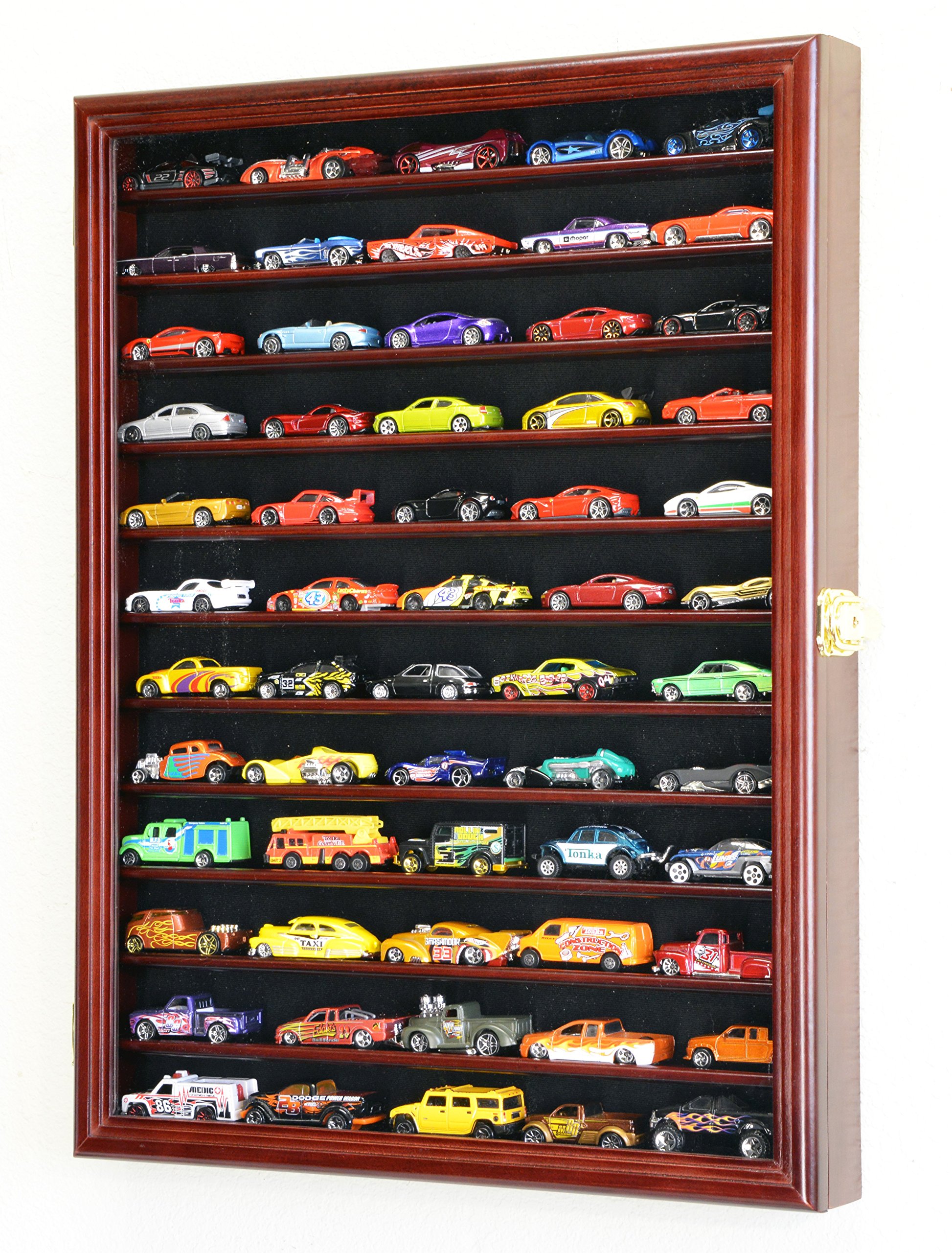 Hot Wheels Matchbox 1/64 Scale Diecast Car Display Case with UV Protection - Wall Mounted Cabinet & Storage Rack for Collectors - Perfect for Showcasing Your Diecast Collection at Home or Office