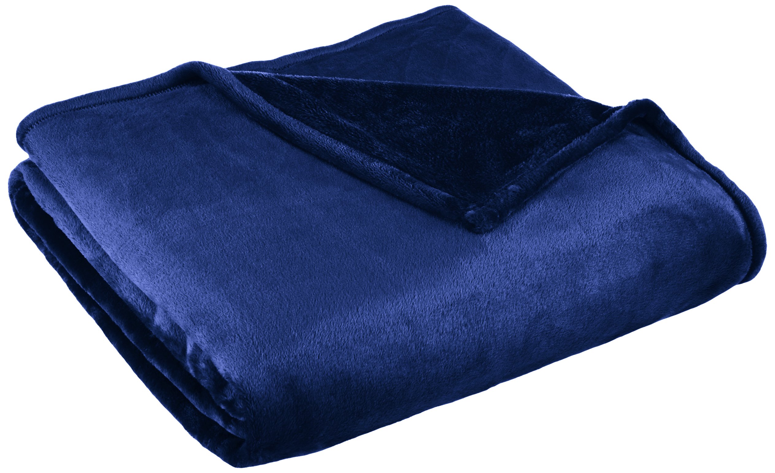Premium Thesis Fleece Cashmere Plush Bed Blanket - Ultra Soft Luxury Microfiber Blanket for Full/Queen Size Beds (90x90 Inches, Navy Blue) - Perfect for Cozy Nights, Guest Rooms & Winter Snuggling