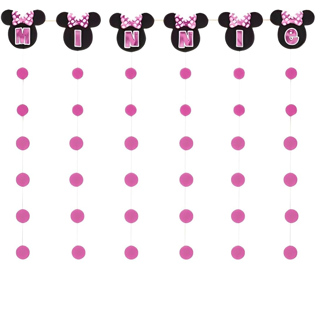 Minnie Mouse Forever Polkadot Banner Strings - 10 Feet Disney Party Decorations for Birthday, Baby Shower & Celebration - 1 Piece