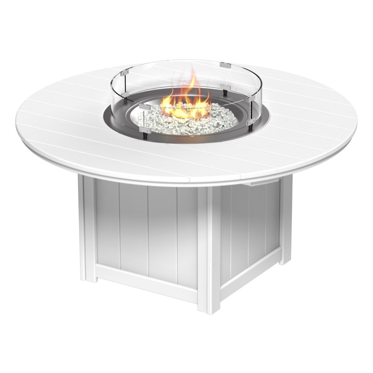 LuxCraft Lumin 60-Inch Round Fire Table - Outdoor Propane Fire Pit for Patio, Backyard, and Poolside Gatherings