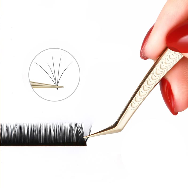 8 Types Professional Eyelash Extension Tweezers Set - Classic, Volume & Russian Lashes Tools with Custom Logo Option (No.7) | Perfect for Salon, Home Use & Professional Lash Artists
