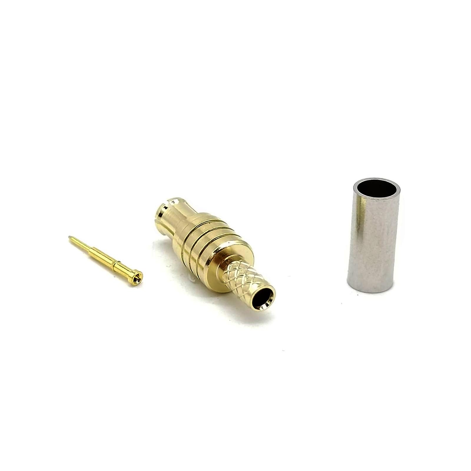 Male MCX Connector Straight Crimp for RG174/RG316 Coaxial Cable - High Frequency RF Connector for Antenna, GPS, WiFi, and Ham Radio Applications