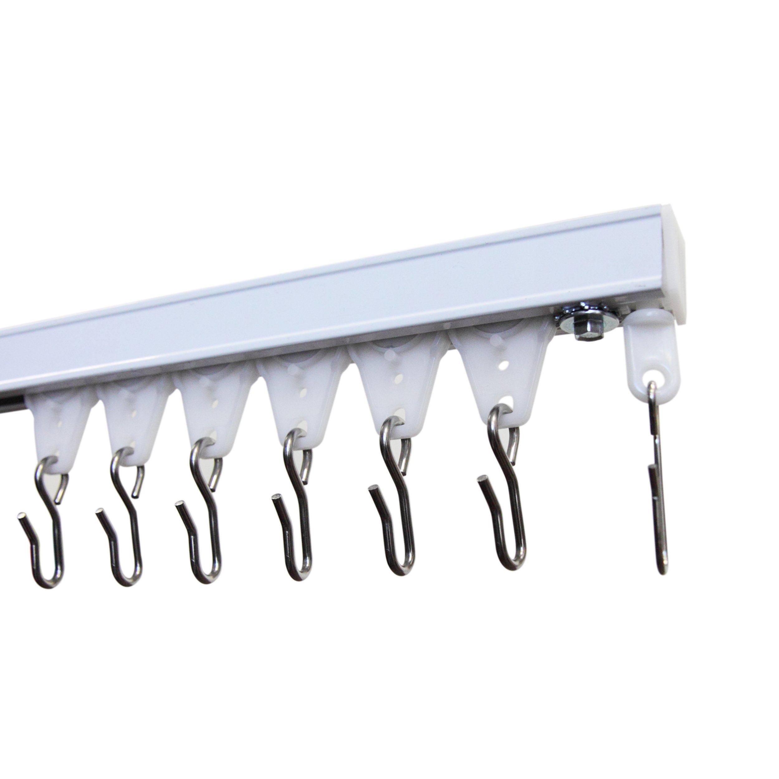 Rod Desyne 6 ft White Ceiling Room Divider Track Kit - Perfect for Home Offices, Studios, and Room Partitioning