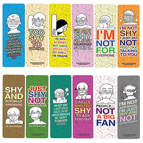 Funny Shy Bookmarks (2-sets X 6 Cards)