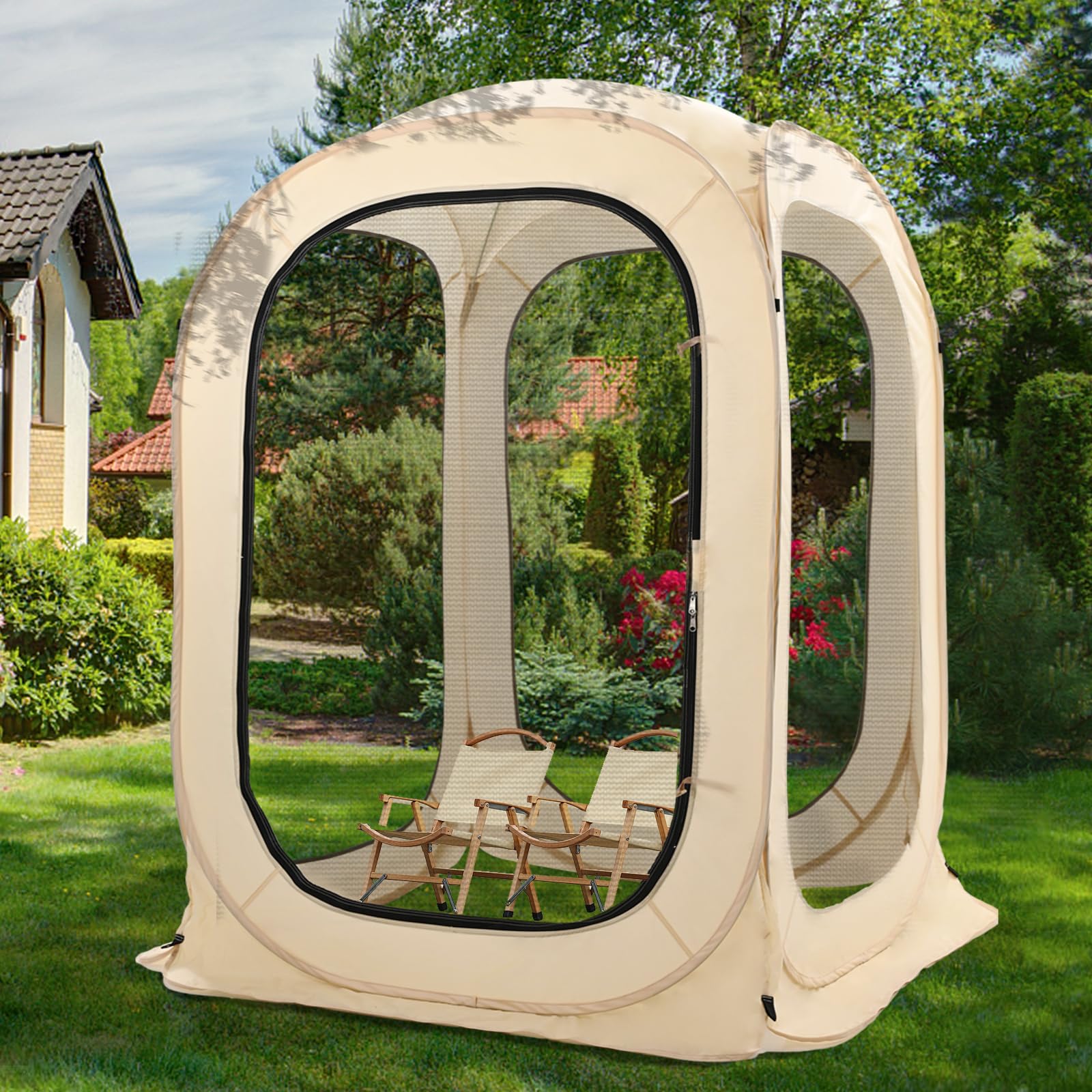 LILYPELLE Pop-Up Screen House Tent - Portable Instant Canopy Shelter for Outdoor Camping, Patio, Backyard & Deck | Includes Carry Bag | Perfect for BBQs, Picnics & Bug-Free Relaxation
