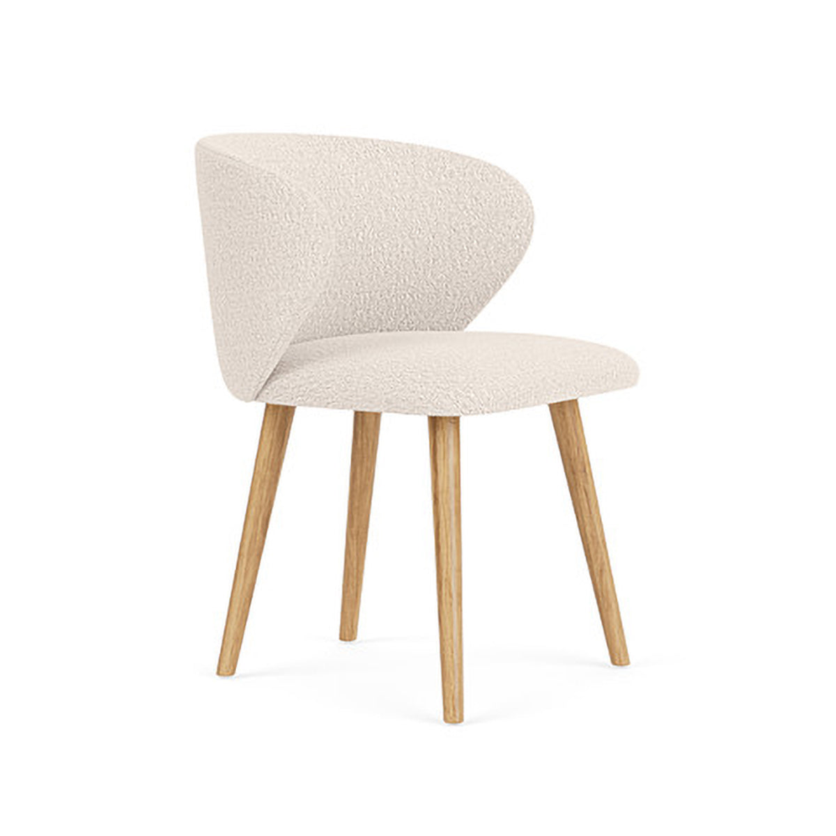 Ellie Boucle Dining Chair - Modern Upholstered Accent Chair for Kitchen, Dining Room, or Office - Soft Textured Fabric & Sturdy Wooden Legs - Perfect for Home Decor & Entertaining