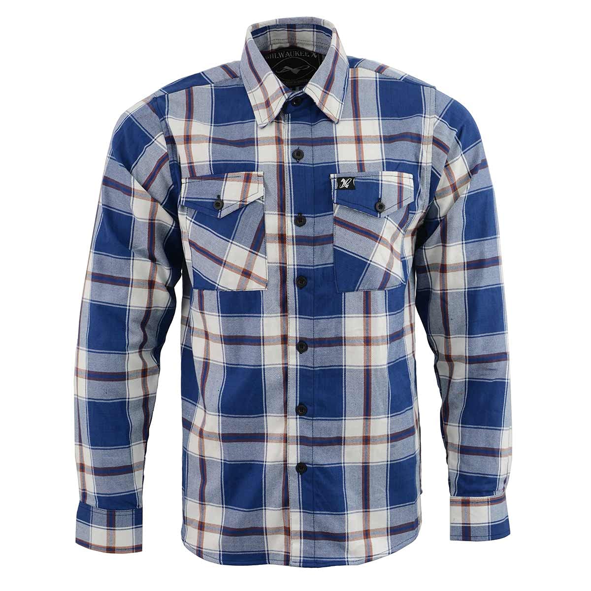 Milwaukee Leather Men's Button Front Long Sleeve Cotton Flannel Shirt - Warm & Durable Workwear for Outdoor Activities, Camping & Casual Wear
