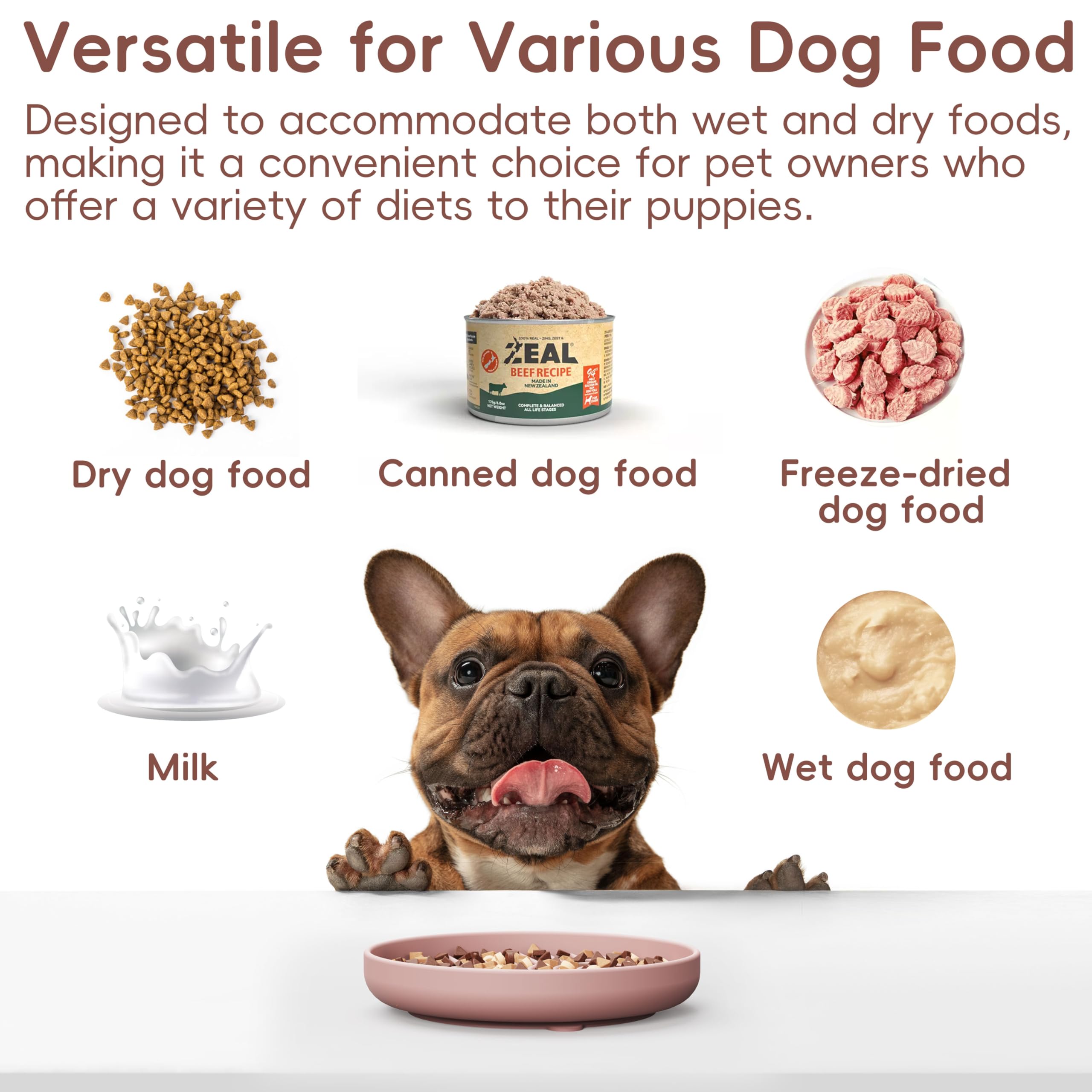 **Slow Feeder Dog Bowls – Non-Slip Silicone Puzzle Bowl for Dogs & Puppies | Reduces Anxiety & Promotes Healthy Eating | Dishwasher Safe for All Breeds | Perfect for Fast Eaters & Mealtime Enrichment (Pink)**