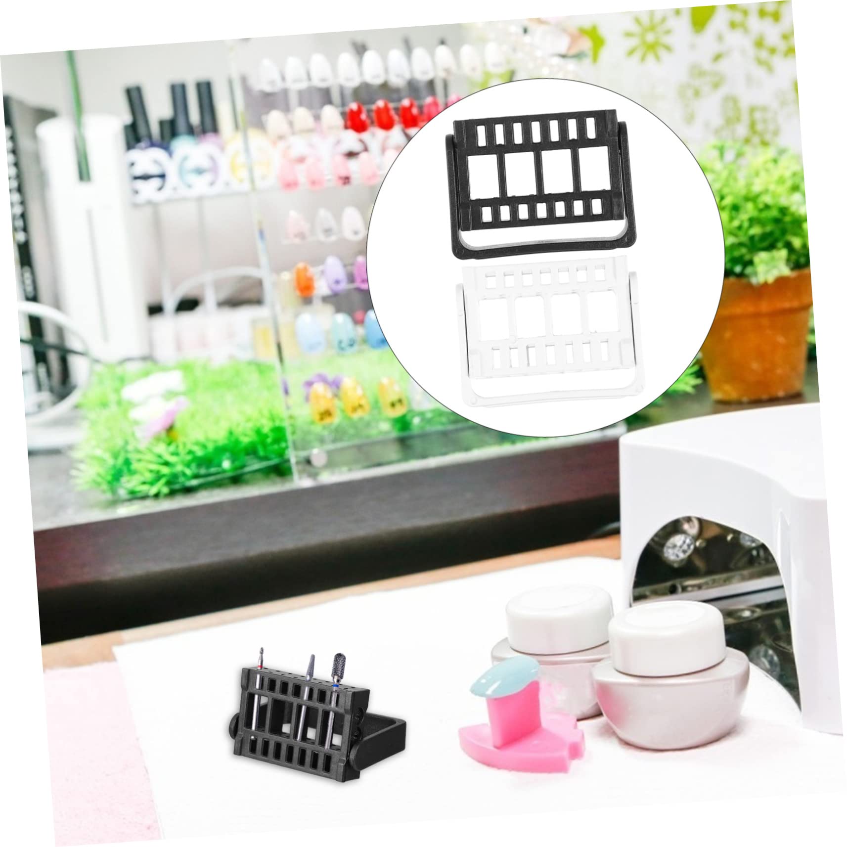 Mikinona 16-Hole Nail Drill Bit Holder Set - Professional Nail Art Tool Organizer & Grinding Head Display Stand for Manicure Accessories Storage - Perfect for Salon, Home DIY Nail Care & Professional Nail Technicians