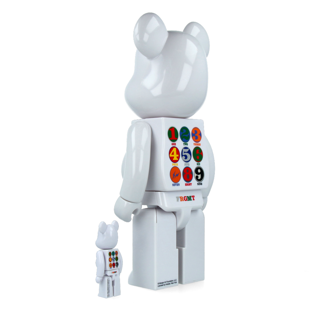 400% + 100% Bearbrick Robert Indiana X Fragment Design White Limited Edition Collectible Art Toy - Perfect for Home Display, Office Decor, and Gift Giving