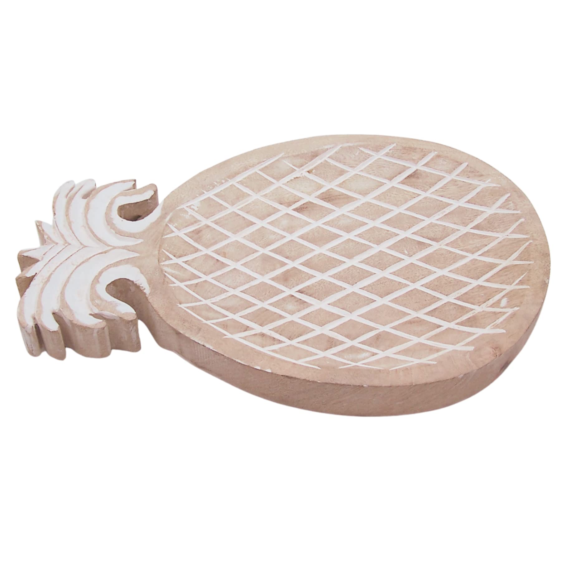 Handmade Pineapple Serving Tray - 11.75 Inch Tropical Fruit Decor for Coffee Table, Living Room, Summer Party & Beach House Decor - Perfect for Entertaining Guests with Cocktails & Appetizers